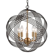 Concentric 5 Light 19" Wide Crystal Pendant