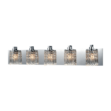 5 Light LED Bathroom Vanity Light with Crystal Shades from the Optix Collection