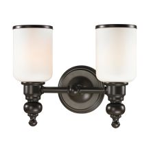 Bristol Way 2 Light 13" Vanity Fixture with Frosted Glass Shade
