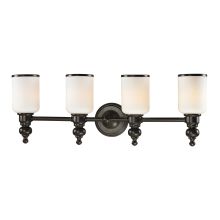 Bristol Way 4 Light 29" Vanity Fixture with Frosted Glass Shade