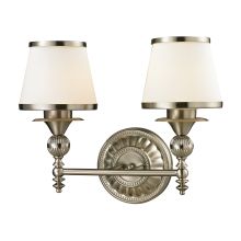 Smithfield 2 Light 16" Vanity Fixture with Frosted Glass Shade
