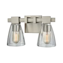 Ensley 2 Light 12" Wide Bathroom Vanity Light with Clear Glass Shades