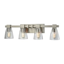 Ensley 4 Light 28" Wide Bathroom Vanity Light with Clear Glass Shades