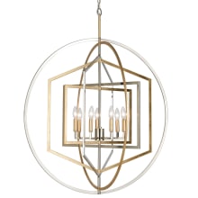 Geosphere 7 Light 36" Wide Taper Candle Chandelier