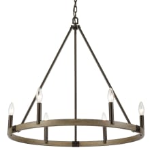 Transitions 6 Light 27" Wide Taper Candle Chandelier