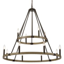 Transitions 12 Light 36" Wide Taper Candle Chandelier