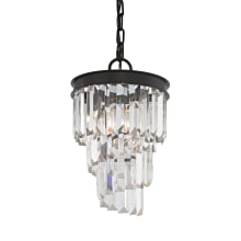 Palacial Single Light 8" Wide Crystal LED Mini Pendant with Round Canopy and Clear Crystal Shade