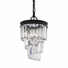 Palacial Single Light 8" Wide Crystal Mini Pendant with Round Canopy and Clear Crystal Shade