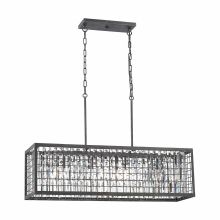 Nadina 37" Wide 4 Light Single Tier Linear Chandelier with Crystal Shades