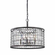 6 Light 1 Tier Drum Chandelier with Crystal Shades from the Nadina Collection