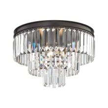 3 Light LED Flush Mount Ceiling Fixture with Crystal Shades from the Palacial Collection