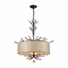 4 Light 1 Tier Drum Chandelier with Cream Shade and Crystal Accents from the Asbury Collection