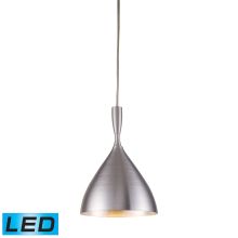 Spun Aluminum Single Light 7" Wide LED Mini Pendant with Round Canopy
