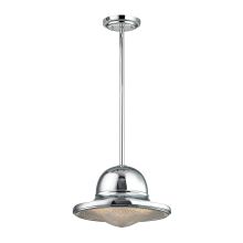 Urbano Single Light 13" Wide Pendant with Round Canopy and Silver Metal Shade