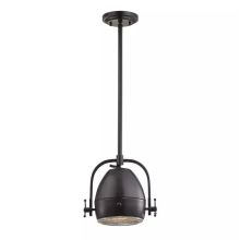 Urbano Single Light 10" Wide Mini Pendant with Round Canopy and Black Metal Shade
