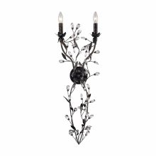 2 Light Wallchiere Wall Sconce with Floral and Crystal Accents from the Circeo Collection