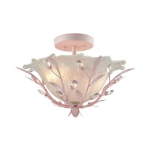 2 Light LED Semi Flush Mount Ceiling Fixture with Frosted Glass Shade from the Circeo Collection