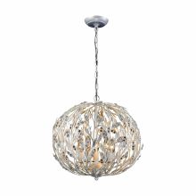 5 Light Candle Style Globe Chandelier with Floral and Crystal Accents from the Trella Collection