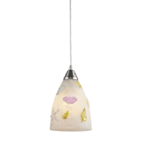 Seashore Single Light 7" Wide LED Mini Pendant with Round Canopy and Hand Blown Glass Shade