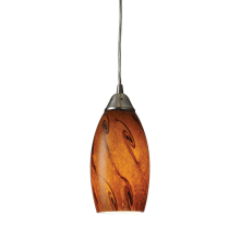 Galaxy Single Light 5" Wide LED Mini Pendant with Round Canopy and Hand Blown Glass Shade