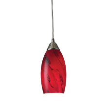 Galaxy Single Light 5" Wide LED Mini Pendant with Round Canopy and Hand Blown Glass Shade