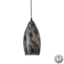 Galaxy Single Light 5" Wide Instant Pendant with Round Canopy and Hand Blown Glass Shade