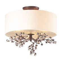 3 Light Semi Flush Ceiling Fixture From The Winterberry Collection