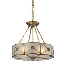 Preston Convertible 4 Light 18" Wide Pendant / Semi-Flush Ceiling Fixture with Round Canopy and Cream Glass Shade