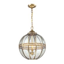 Randolph 3 Light 16" Wide Pendant with Round Canopy and Clear Glass Shade