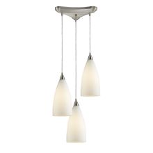 Vesta 3 Light 10" Wide Multi Light Pendant with Triangle Canopy and Hand Blown Glass Shades