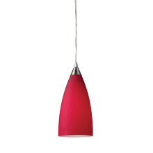 Vesta Single Light 5" Wide LED Mini Pendant with Round Canopy and Hand Blown Glass Shade