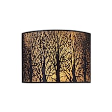 5" Extension Country / Rustic 2 Light Wall Washer Wall Sconce with a Drum Shade from the Woodland Sunrise Collection