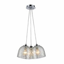 Viva 3 Light 15" Wide Multi Light Pendant with Round Canopy and Clear Glass Shades