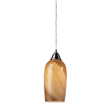 Sandstone Single Light 5" Wide LED Mini Pendant with Round Canopy and Hand Blown Glass Shade