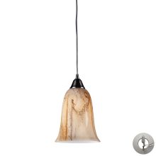 Granite Single Light 7" Wide Instant Pendant with Round Canopy and Hand Blown Glass Shade