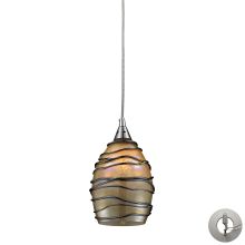 Vines Single Light 5" Wide Instant Pendant with Round Canopy and Hand Blown Glass Shade