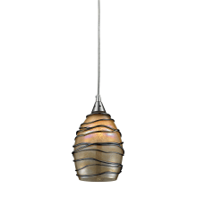 Vines Single Light 5" Wide LED Mini Pendant with Round Canopy and Hand Blown Glass Shade