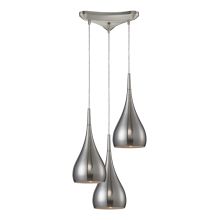 Lindsey 3 Light 10" Wide Multi Light Pendant with Printed Metal Shades