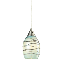 Vines 5" Wide Mini Pendant with Hand Blown Glass Shade with LED Bulb Included