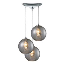 Watersphere 3 Light 12" Wide Multi Light Pendant with Triangle Canopy and Hand Blown Glass Shades