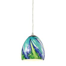 Colorwave Single Light 6" Wide Mini Pendant with Round Canopy and Glass Shade