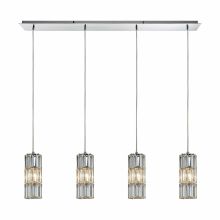 Cynthia 4 Light 6" Wide Crystal Linear Pendant with Rectangle Canopy and Clear Crystal Shades