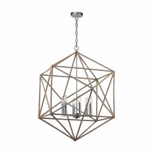 6 Light 1 Tier Cage Chandelier with Rope Accents from the Exitor Collection