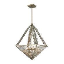 Viva Natura 6 Light 18" Wide Crystal Pendant with Square Canopy and Openwork Crystal Spear Diffuser