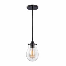 Jaelyn Single Light 5" Wide Mini Pendant with Round Canopy and Clear Glass Shade