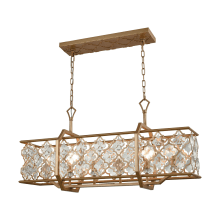 Armand 6 Light 35" Wide Linear Chandelier with Clear Crystal Shade