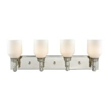 Baxter 4 Light 28" Wide Bathroom Vanity Light with Opal White Glass Shades