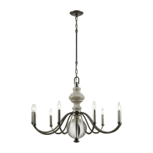 Neo Classica 9 Light 35" Wide Chandelier with Weathered Birch Accents