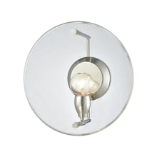 Disco Single Light 12" High Wall Sconce with Clear Acrylic Panel Shade
