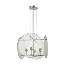 Disco 4 Light 19" Wide Chandelier with Clear Acrylic Panels Shades